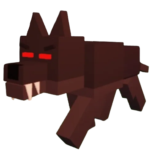 โมเดล Alpha Wolf ขนสีน้ำตาลเข้มและดวงตาสีแดง