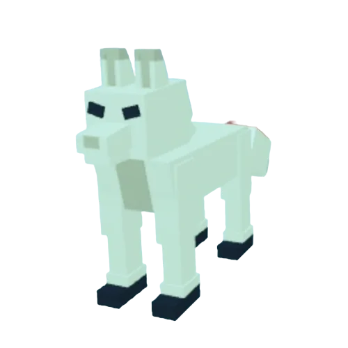 โมเดล Arctic Fox ขนสีขาวอมฟ้าและเท้าสีเข้ม