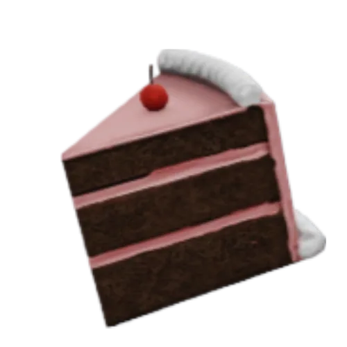 เค้ก Cake ชิ้นสามเหลี่ยมสลับชั้นและครีมสีชมพู