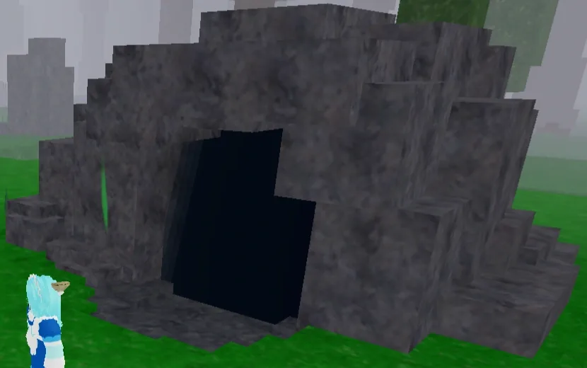 Caverns ทางเข้าถ้ำหินสีเทาในป่า