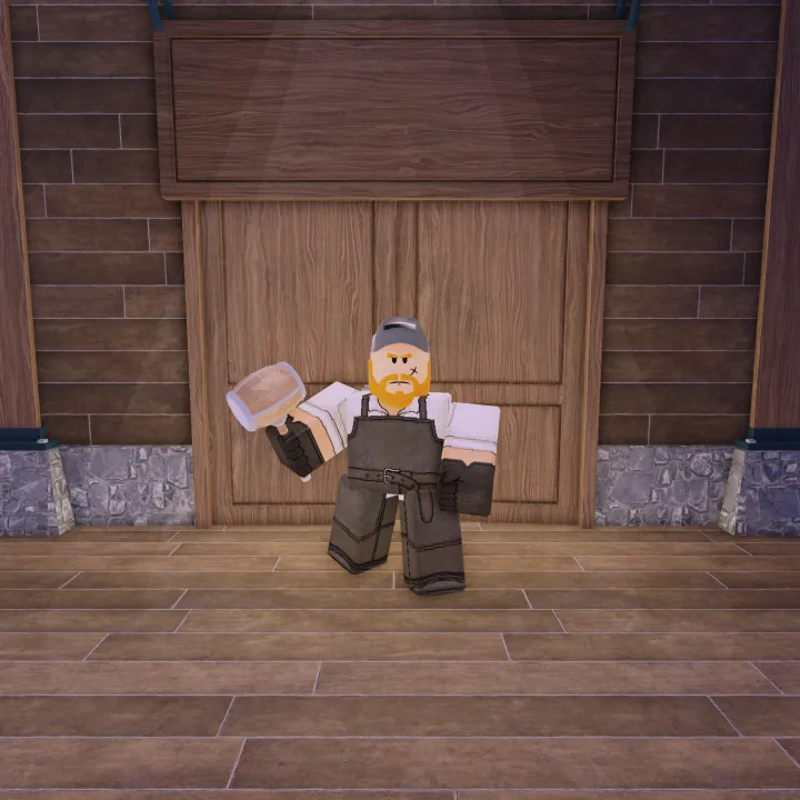 รูปลักษณ์ตัวละครคลาส Blacksmith ในเกม 99 Nights in the Forest