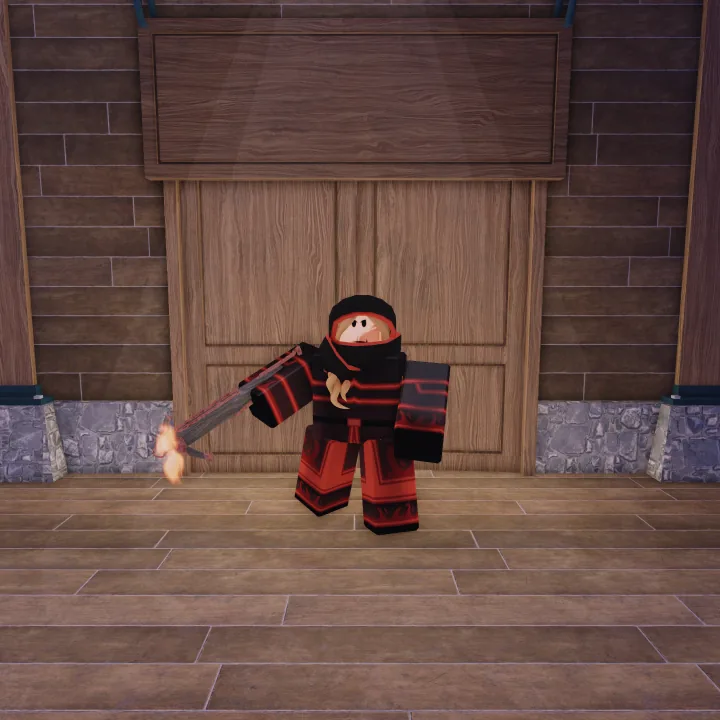 รูปลักษณ์ตัวละครคลาส Fire Bandit ในเกม 99 Nights in the Forest