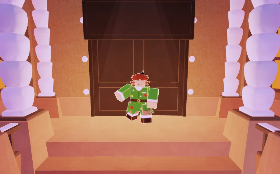 รูปลักษณ์ตัวละครคลาส Gifting Elf ในเกม 99 Nights in the Forest