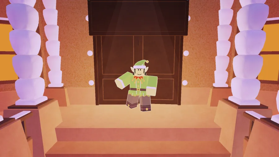 รูปลักษณ์ตัวละครคลาส Santa's Helper ในเกม 99 Nights in the Forest
