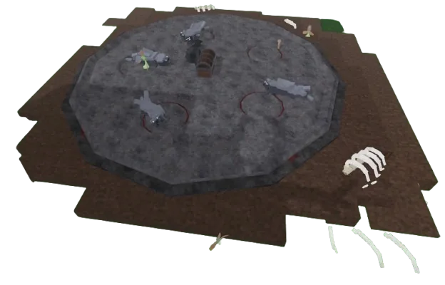 โมเดล Cultist Ritual Circle ลานพิธีหินวงกลมพร้อมกระดูกและเครื่องหมาย