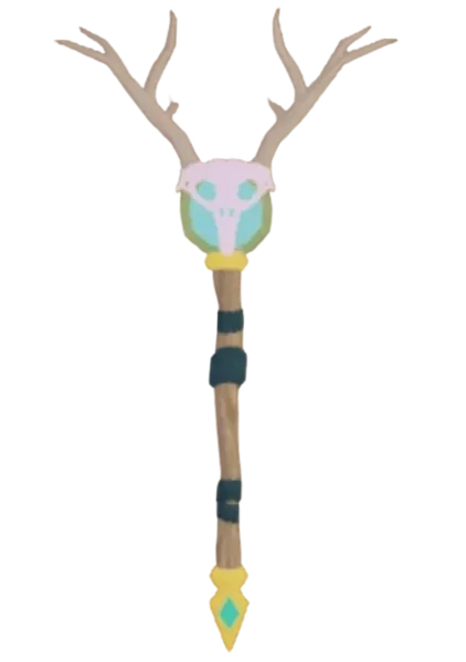 ไม้เท้า Cultist Staff ประดับหัวกะโหลกและเขากวาง