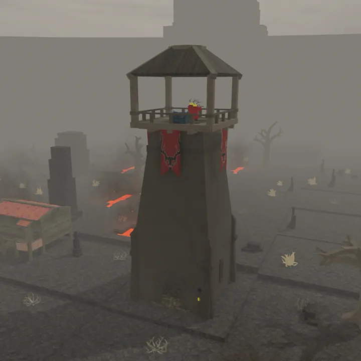 Cultist Tower หอคอยหินสูงในไบโอมภูเขาไฟ มีศัตรูอยู่ชั้นบน