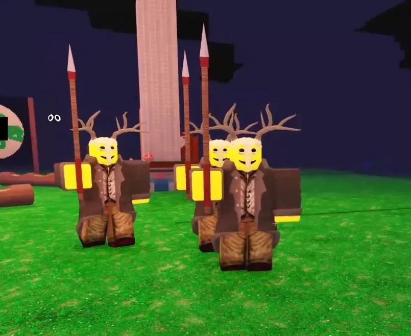 กลุ่ม Cultists สวมหน้ากากและถืออาวุธในฉากเกม