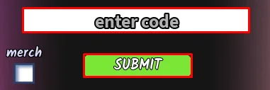 ช่องกรอกโค้ดและปุ่ม Submit ในเมนู Codes