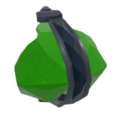 ชิ้นส่วน Gem of the Forest Fragment สีเขียวที่ยังไม่ประกอบครบ