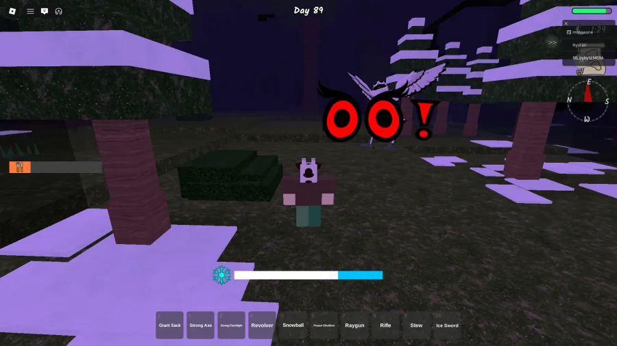 ภาพในเกมของ The Owl ที่สัญลักษณ์ดวงตาเปลี่ยนเป็นสีแดงเต็ม