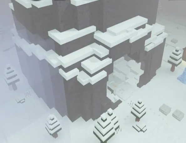 ภายนอก Owl's Nest เป็นช่องเปิดในหน้าผาหิมะของ Snow Biome