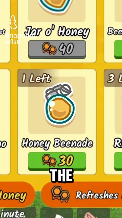 การ์ด Honey Beenade ใน Beekeeper Shop แสดงระเบิดกลมบรรจุน้ำผึ้งและสลักด้านบน