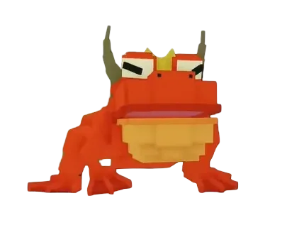 โมเดล Frog King กบสีส้มขนาดใหญ่สวมมงกุฎ