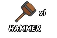 ไอคอนค้อน Hammer พร้อมคำว่า HAMMER