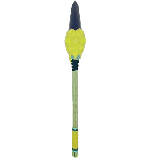 หอก Honey Spear ด้ามสีอ่อนและปลายสีดำยึดด้วยน้ำผึ้งสีเหลือง