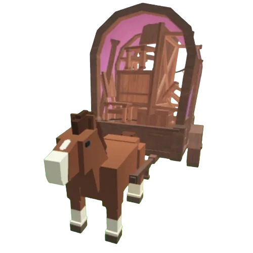 โมเดล Horse พร้อมรถม้าบรรทุกเฟอร์นิเจอร์ของ Furniture Trader
