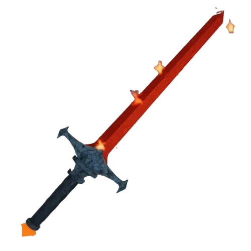 ดาบ Infernal Sword ใบมีดสีแดงส้มล้อมด้วยเปลวไฟ