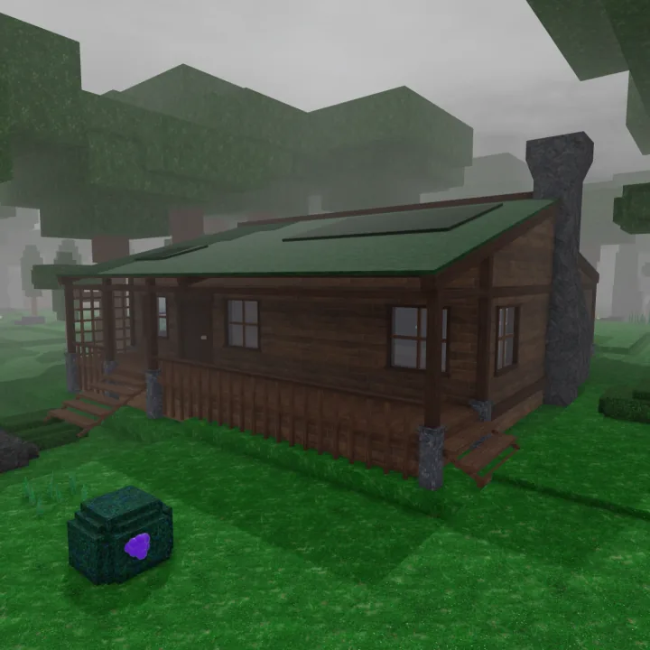 Large Cabin กระท่อมไม้ขนาดใหญ่ มีชานและปล่องหินด้านข้าง