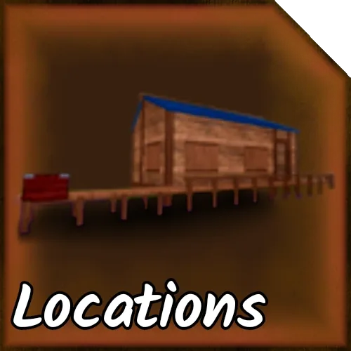 ภาพสัญลักษณ์หมวด Locations ของ Wiki ชุมชน แสดงกระท่อมริมท่าเรือ