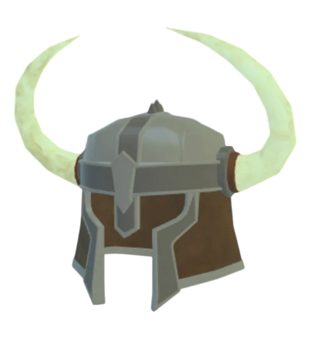 หมวก Mammoth Helmet สีเทามีงาโค้งสีอ่อนทั้งสองข้าง