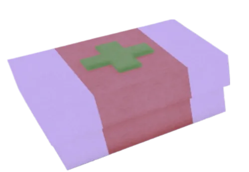 กล่อง Medkit สีชมพูม่วงพร้อมเครื่องหมายกากบาทสีเขียว