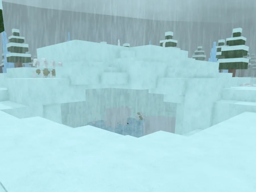 Polar Bear Cave หลุมและถ้ำน้ำแข็งในพื้นที่หิมะ