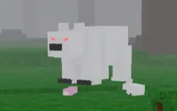 Polar Bear ขนสีขาวยืนอยู่ในฉากเกม