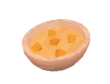 ชาม Pumpkin Soup สีส้มพร้อมชิ้นฟักทอง