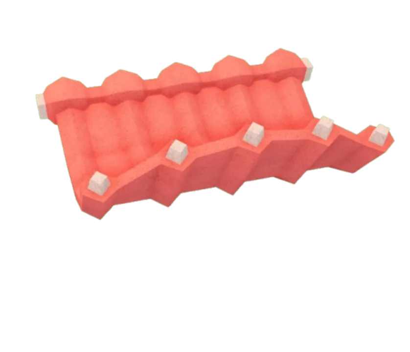 ซี่โครงดิบ Ribs สีชมพูและแนวกระดูกหลายซี่