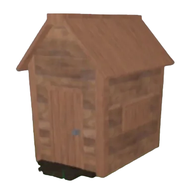 ภาพโมเดล Small Shed เพิงไม้ห้องเดี่ยวขนาดเล็กพร้อมประตูด้านหน้า