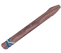 ขลุ่ยฝึกสัตว์ Old Taming Flute สีน้ำตาลปลายพันเชือกสีฟ้า