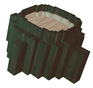 ภาพโมเดล Tree Stump ตอไม้ขนาดใหญ่ มีผิวหน้าตัดและเปลือกไม้รอบด้าน