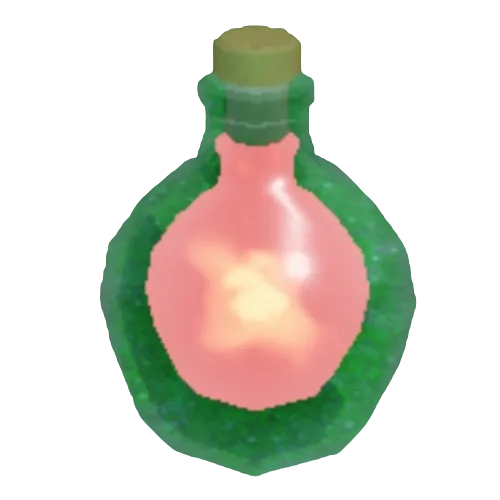 ขวด Wildfire ขอบสีเขียวมีของเหลวสีชมพูและแสงภายใน