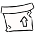 2D Box — กล่องภาพวาดขาวดำมีลูกศรชี้ขึ้น