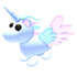 Alicorn — สัตว์ทรงม้าสีฟ้าอ่อน มีเขาและปีก