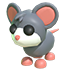 Mouse — หนูสีเทาและขาว หูด้านในสีชมพู