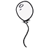 2D Balloon — ลูกโป่งภาพวาดขาวดำ