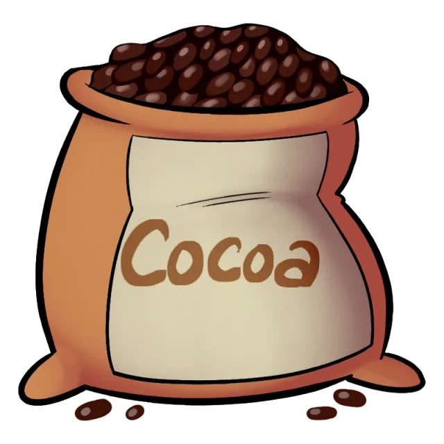 ไอคอน Conjured Cocoa เป็นถุงเมล็ดโกโก้ในเกม Blox Fruits