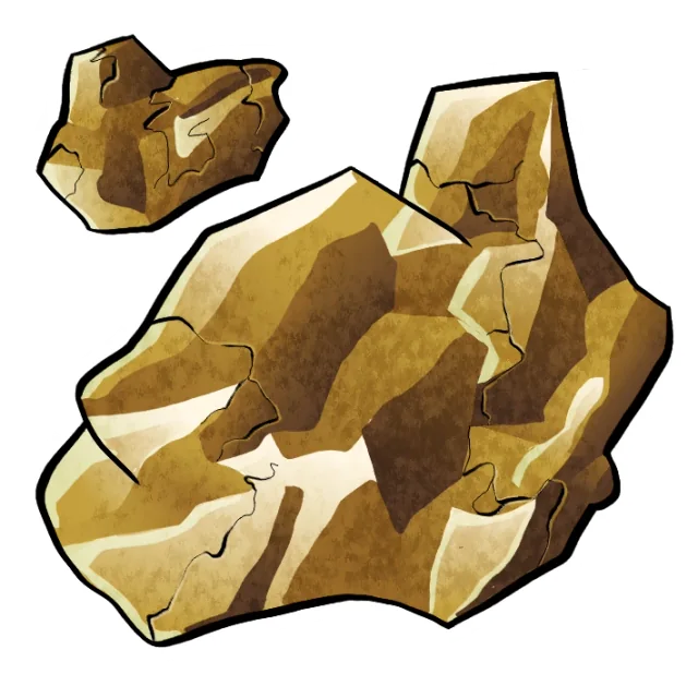 ไอคอน Fool’s Gold เป็นก้อนแร่สีทองในเกม Blox Fruits