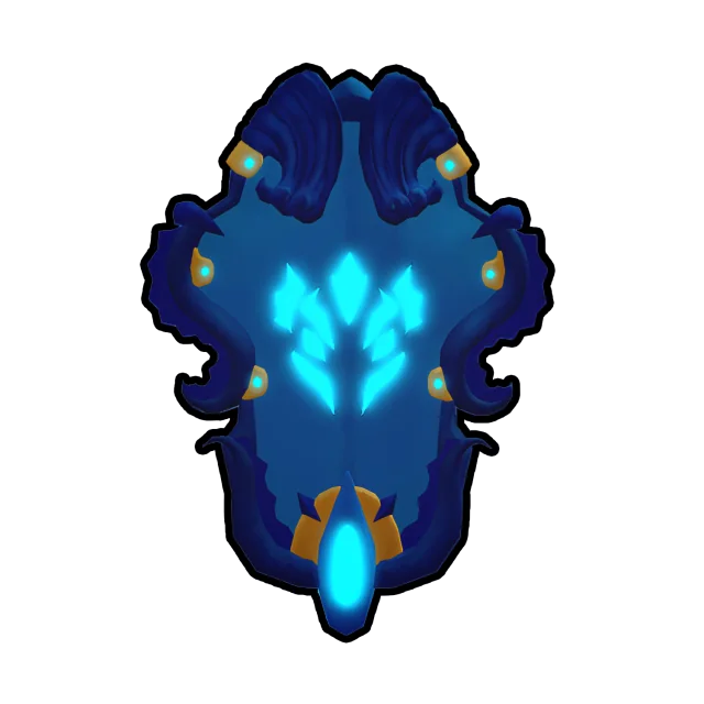 ไอคอน Leviathan Shield รูปโล่หัวอสูรทะเลสีน้ำเงินในเกม Blox Fruits