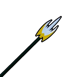 ไอคอน Spikey Trident ปลายสามง่ามสีขาวและเหลืองในเกม Blox Fruits