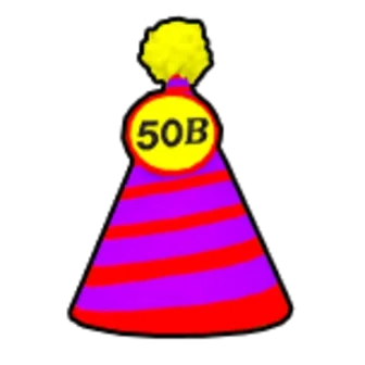 ลักษณะของ 50b Party Hat ใน Blox Fruits