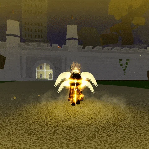 ตัวอย่างลักษณะตัวละครเมื่อใช้เผ่า Angel V4 ใน Blox Fruits