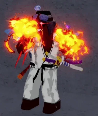 ตัวอย่างท่ายืนเมื่อใช้ Dragon Talon ใน Blox Fruits