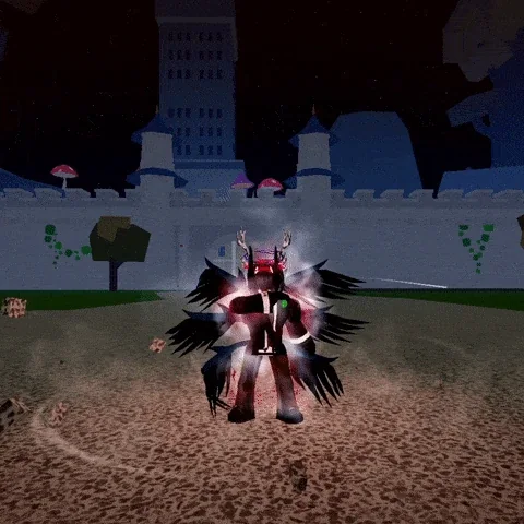 ตัวอย่างลักษณะตัวละครเมื่อใช้เผ่า Ghoul V4 ใน Blox Fruits