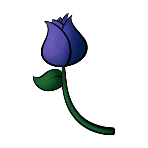 Flower 1 คือดอกไม้สีน้ำเงิน; ดอกไม้สีแดงและสีเหลืองเป็นคนละชิ้น