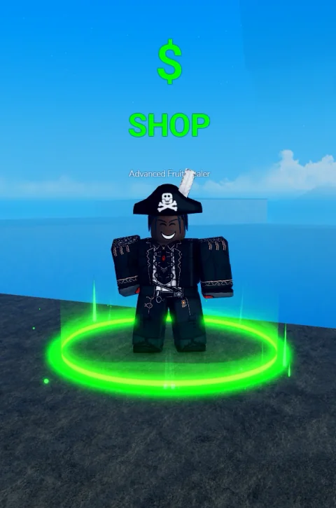 ลักษณะ NPC Advanced Fruit Dealer ในเกม Blox Fruits