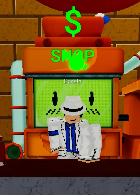 ลักษณะ NPC Barista ในเกม Blox Fruits