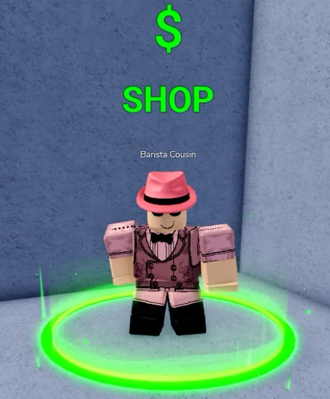 ลักษณะ NPC Barista Cousin ในเกม Blox Fruits